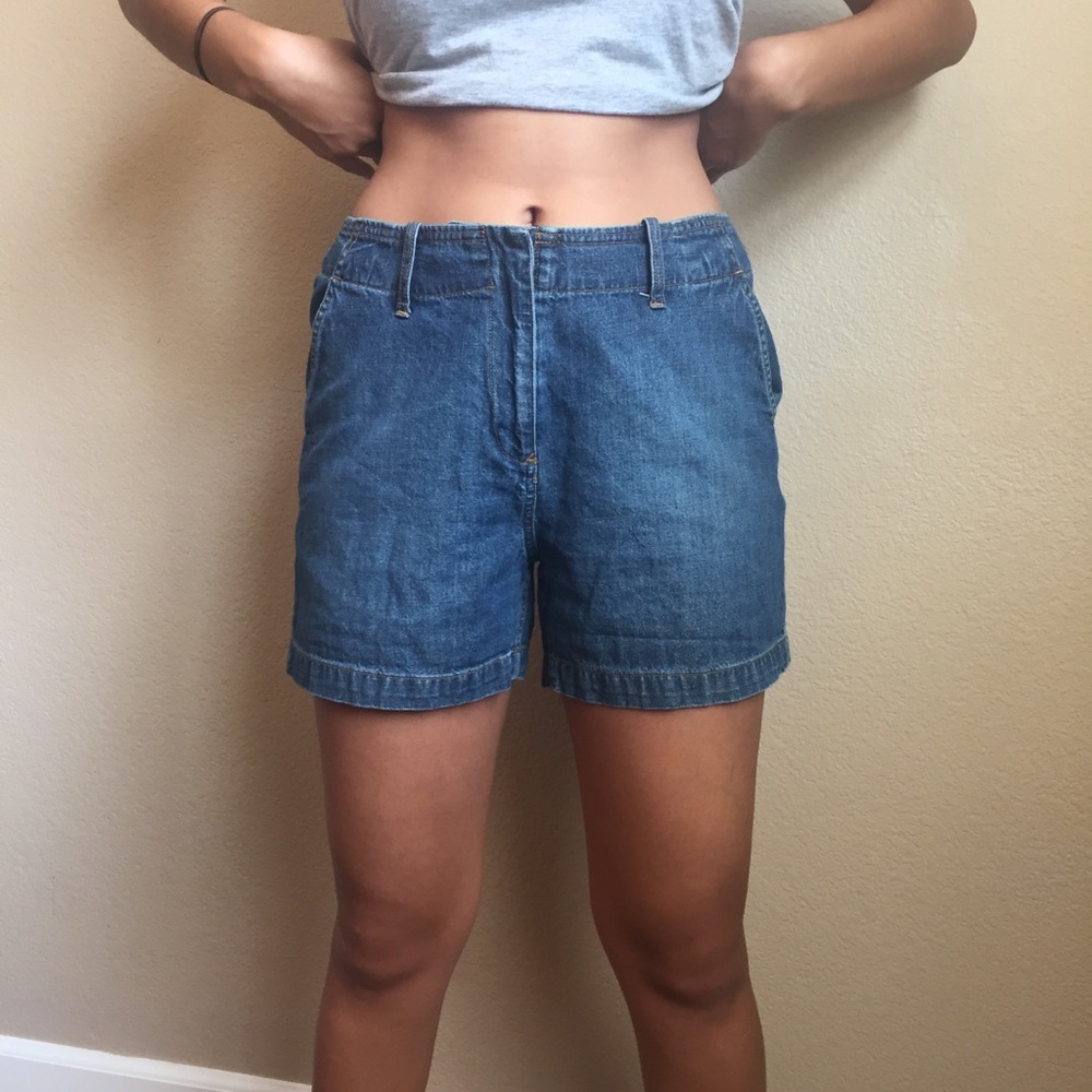 High waisted denim shorts
